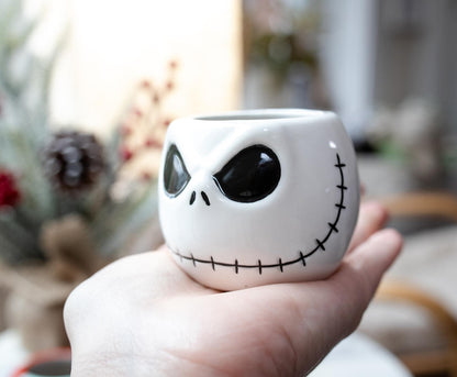 Nightmare Before Christmas Disney The Jack & Sally Sculpted Mini Mugs, Set of 2 | Coffee Mugs And Cups, Home & Kitchen Decor | Halloween Gifts And Collectibles | Each Holds 3 Ounces