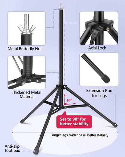 YAYOYA Backdrop Stand 10 x 8 Ft (WxH), Adjustable Photography Background Stand Support Kit with 6 Clamps & Carrying Bag for Photo Studio, Party, Wedding, Decoration, Projector Screen