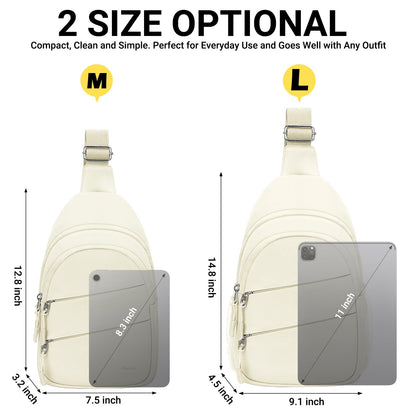 Tuwubi Crossbody Bags for Women, Sling Bag for Men, Small Hiking Backpack Anti Theft Lightweight for Outdoors Travel (M, Beige)