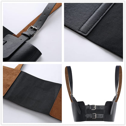 HeiBai Xiong Goth Fashion Harness Leather Corset With Straps Renaissance Belts For Women And Girl