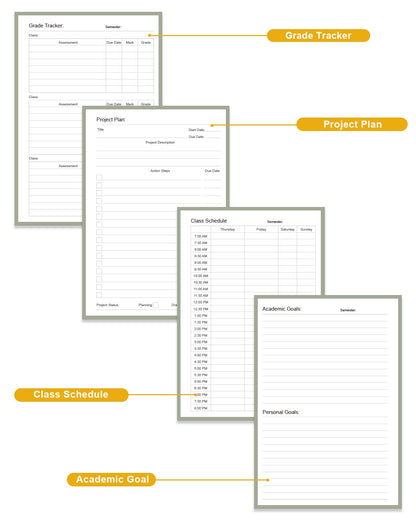 Academic Planner for 2026-2027 or Anytime – 5.8" x 8.5" Undated Weekly Student Planner For Homeschool, High School, College & Nursing Students, 200 Pages, Green