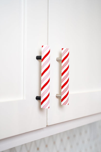 Knobēz Handlez 10pk Small Covers, Peppermint Stick Festive Holiday Decor
