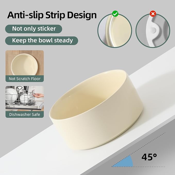 Havniva Raised Cat Bowls Water Bowl 6.1” Elevated Ceramic Cat Food and Water Bowl Whisker Friendly Pet Food Bowls for Indoor Cats, Wide Cat Water Dish Prevent Whisker Fatigue Non Slip Cat Feeder