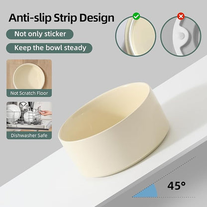 Havniva Raised Cat Bowls Water Bowl 6.1” Elevated Ceramic Cat Food and Water Bowl Whisker Friendly Pet Food Bowls for Indoor Cats, Wide Cat Water Dish Prevent Whisker Fatigue Non Slip Cat Feeder