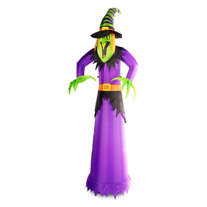 G128 10 ft Witch Halloween Inflatable Decor with LED Lights, Halloween Outdoor Holiday Yard Decoration, Fast Inflate, Weather-Resistant, Outdoor Use