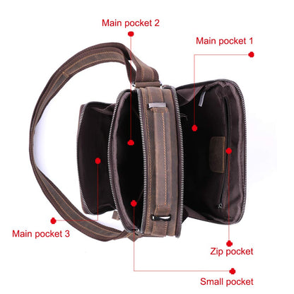 POPBOBZHUO Men’s Leather Messenger Bag for business Man’s Purse Top layer Cowhide Crossbody Shoulder bag for man