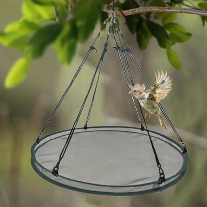 Bird Seed Catcher Tray for Hanging Bird Feeder, Large Outdoor Platform Tray with Adjustable Hanging Hoop, Deep Birdseed Holder for Hummingbird and Bee Feeders in Garden, Lawn, Backyard (S)