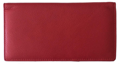123 Cheap Checks Red RFID Leather Checkbook Cover With Credit Card Slots and Pen Holder