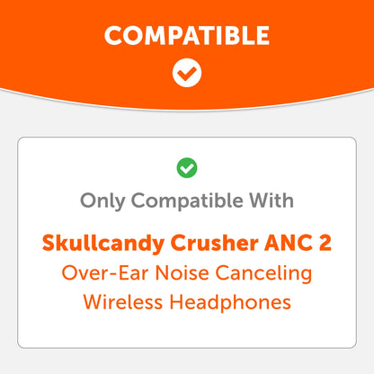 WC PadZ Crusher ANC 2 - Premium Replacement Earpads for Skullcandy Crusher ANC 2 Over-Ear Headphones by Wicked Cushions | Enhanced Comfort & Sound Isolation | Black