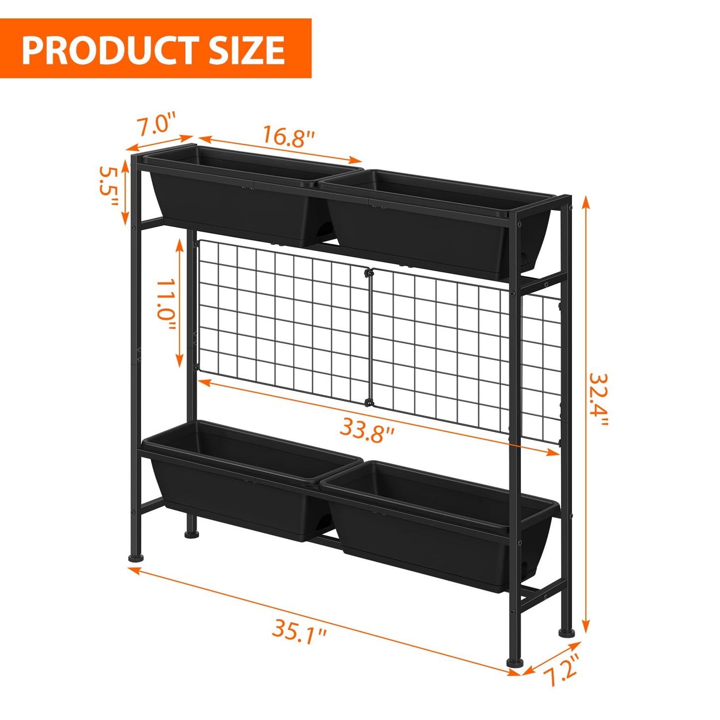 OYEAL Railing Planter Box Raised Garden Bed 32" Tall Elevated Planter Boxes