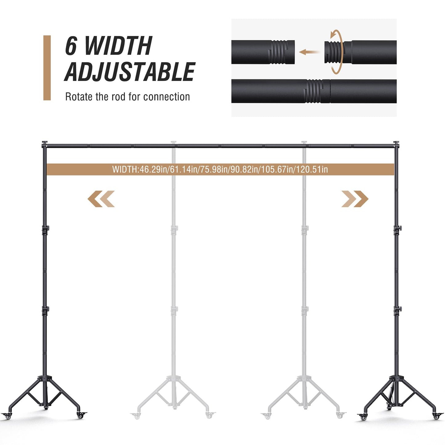 Backdrop Stand with Wheels 10x7.5Ft (WxH), Photo Backdrop Stand Easy to Move,Heavy Duty Back Drop Adjustable Stand for Parties,Banner Stand Photography and Video Studios