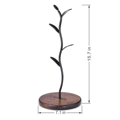 ALLCENER Mug Holder, Countertop Mug Tree, Coffee Mugs & Tea Cup Storage Rack, Coffee Counter Bar Accessory & Kitchen Organizer, Black (single row)