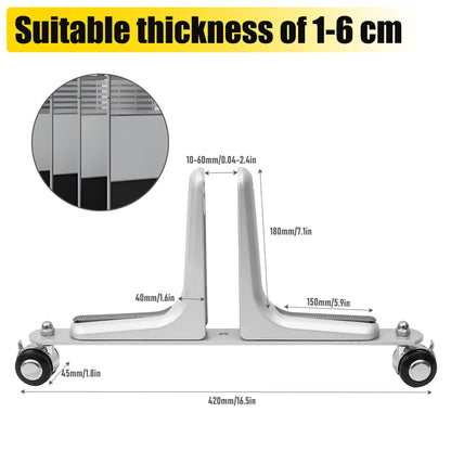 MYOYAY 2 Packs Room Divider Stabilizer Feet with Stainless Steel Wheels, Folding Room Screen Divider Stand Support Bases Privacy Screen Partition Holder Feet for Hotel Home Office (Sliver)