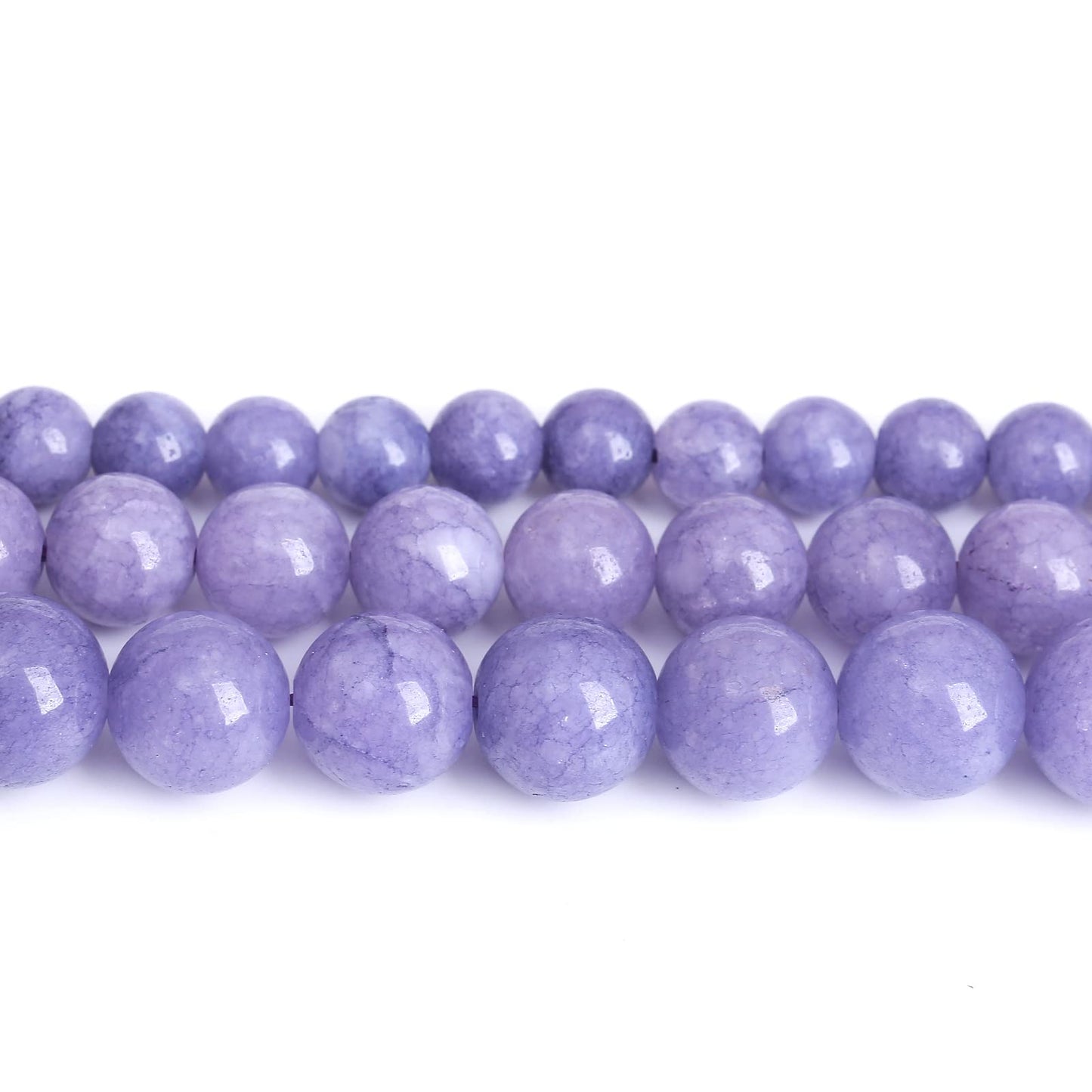 Lavender Purple Chalcedony Natural Stone Beads Gems Round Loose Beads Jewelry Making DIY Bracelet Necklace Accessory 1 Strand 32PCS 12MM 15"