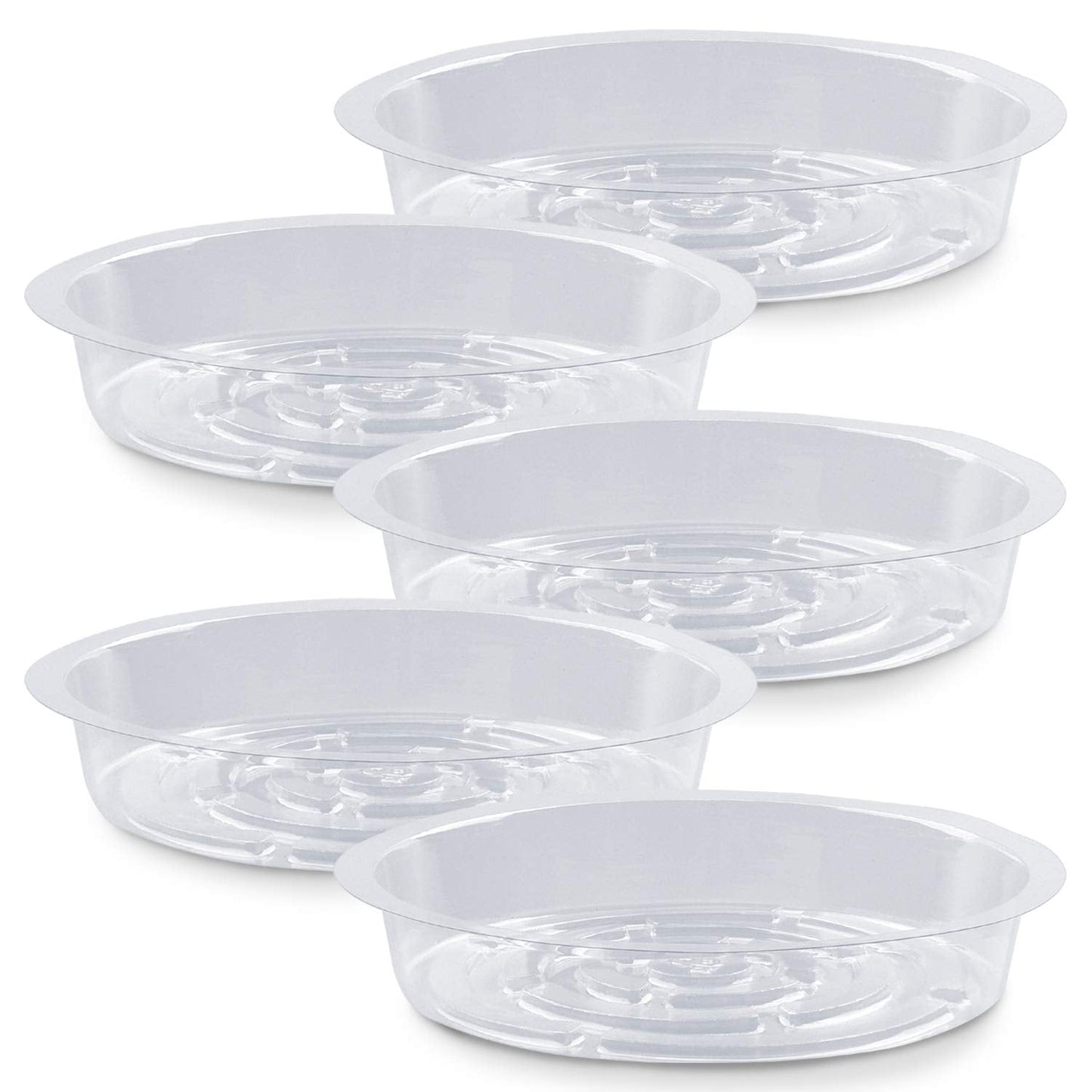 Rocutus Plant Saucer,20 Pack Plastic Plant Saucer Drip Trays Small Plant Plate Dish,Heavy Duty Clear Plastic Plant Saucers Flower Pot Tray Flower Pot Drip Pan for Indoor and Outdoor Plants (6 Inch)