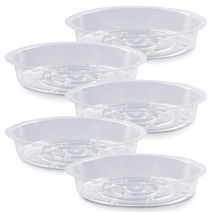 Rocutus Plant Saucer,20 Pack Plastic Plant Saucer Drip Trays Small Plant Plate Dish,Heavy Duty Clear Plastic Plant Saucers Flower Pot Tray Flower Pot Drip Pan for Indoor and Outdoor Plants (6 Inch)