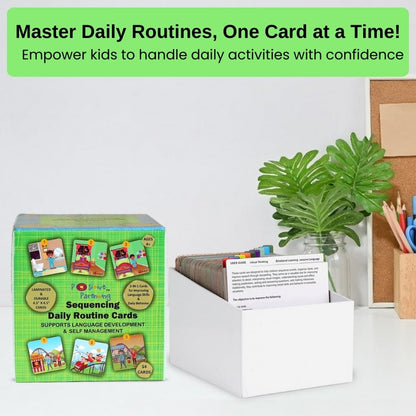 Sequencing Daily Routine Conversation Cards | Learning Material for Social Skills & Emotional Intelligence| Speech Therapy Resources | Articulation, ESL & Storytelling Cards | Sequencing Card Game