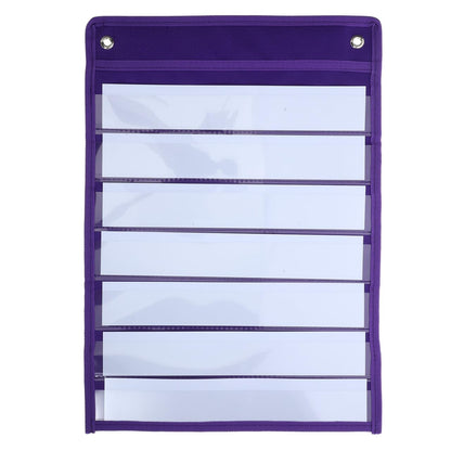 Magnetic Pocket Chart Organizer, 10 Clear PVC Pockets Wall Hanging Storage Bag for Classroom, Office and Home Schedules, Notes and Documents, 18.5 x 12.9 in