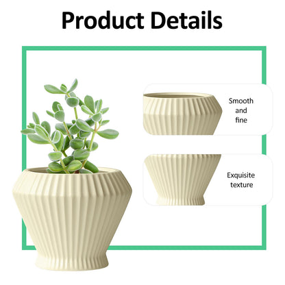 OXART 7.7 Inch Plant Pot, Modern Ceramic Pots for Indoor Plants, Plant Pots for Outdoor Flower Pot with Drainage Hole, Home Garden Decor Planters, Yellow