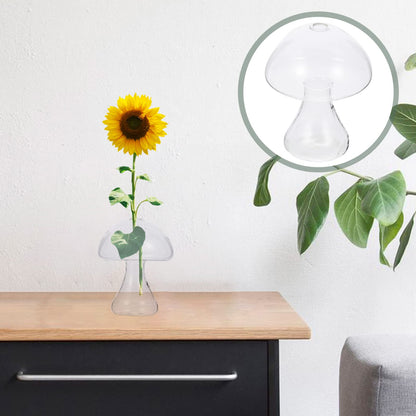 NOLITOY Mushroom Glass Mushroom Shaped Jar Mushroom Shaped Glass Vase Hydroponic Plant Vase Terrarium Vase for Home Office Living Room Mushroom Glass Clear Vases