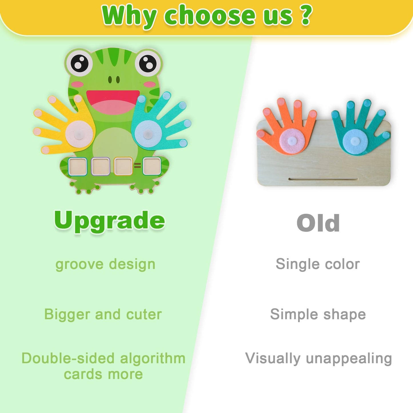 Quliwise Math Manipulatives Number Counting Blocks-Educational Toys for Kids, Preschool Learning Toys for Toddlers 3-5, Montessori Toys for 3-5 Year Old Boys Girls Birthday Gifts (Large Frog Model)