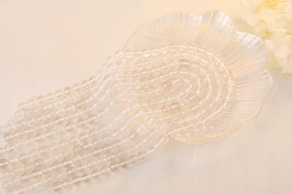 QINJIEJIE 60PCS Clear Crystal Beads 8mm Natural Stone Beads Round Loose Gemstone Bead for Bracelet Beading Crystal Jewelry Making DIY Necklace Earrings 0.32"