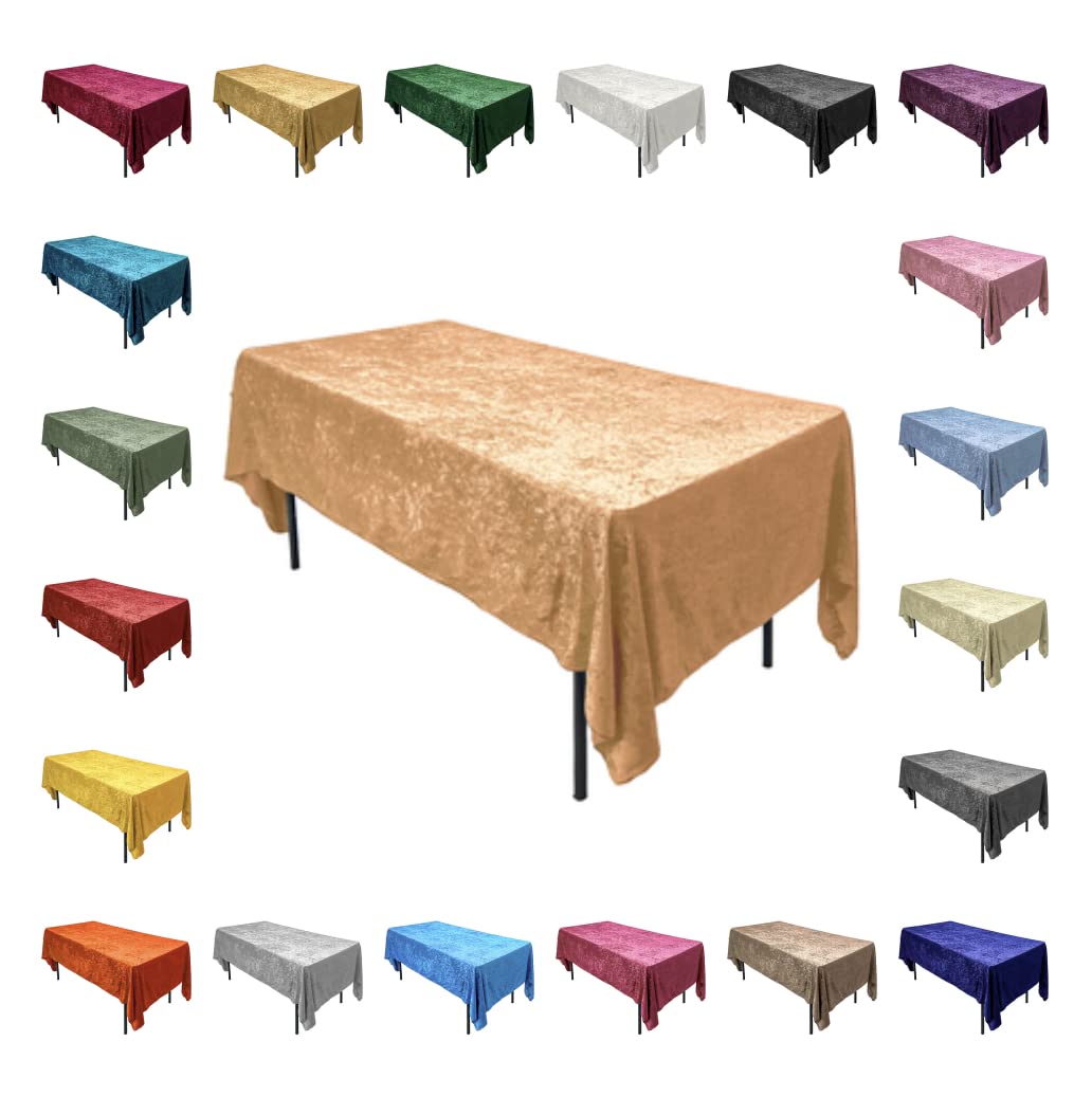 AK TRADING CO. Lush Panne Velvet Tablecloth - 60 x 102 Inch Rectangular Table Cover | Great for Buffet Table, Parties, Holiday Dinner, Wedding & Baby Shower (Plum, 60 x 102 Inch)