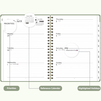 Planner 2026-2027, Weekly and Monthly Academic Planner, July 2026 - June 2027, Hardcover Calendar Agenda Book for School Year Planning, School Supplies for Teacher and Student, Letter Size(8.5'' x 11'')