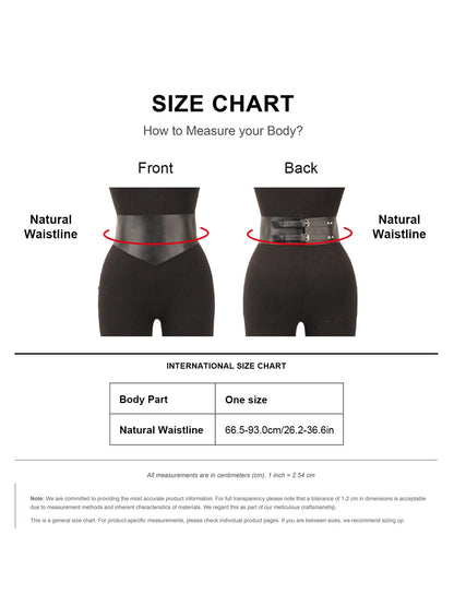 Women’s Wide Corset Waist Belt – Adjustable Faux Leather Waist Cincher, V-Shaped PU Leather Fashion Belt with Alloy Buckle for Dresses, Shirts, Outfits, Parties & Costumes (Fit Waist 26.2-36.6in)