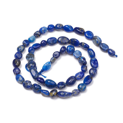 Fashewelry 60Pcs Irregular Natural Lapis Lazuli Beads Nugget Tumbled Chakra Gemstone Beads Crystal Healing Drilled Loose Beads 5-10x4-5mm for Earring Bracelet Necklace Jewelry Making