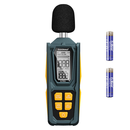 Decibel Meter, Goldeep SL750A Digital Sound Level Meter 30-130dB, A/C Weighted DB Meter with dB/SONE, Fast/Slow, MAX/MIN, LCD Sound Meter for Home, Office, Factory, Neighbor Noise - Lemon Yellow