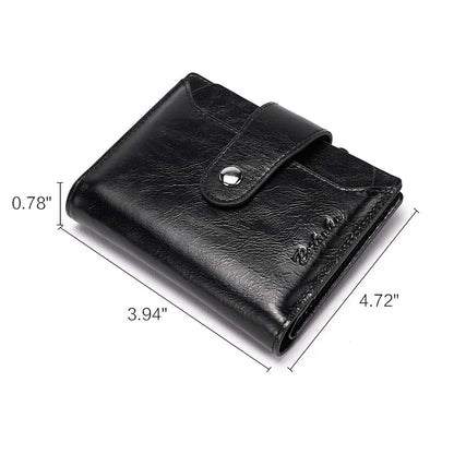 BOSTANTEN Women Leather Wallet RFID Blocking Small Bifold Zipper Pocket Wallets Card Case Purse with ID Window