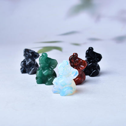 WUYOUSHI Shimmer Stone Elephant Decor Figurine Crystals and Healing Stones Elephant Statue Polished Pocket Gemstones Bedroom Office Desk Home Decoration A Lucky Decoration