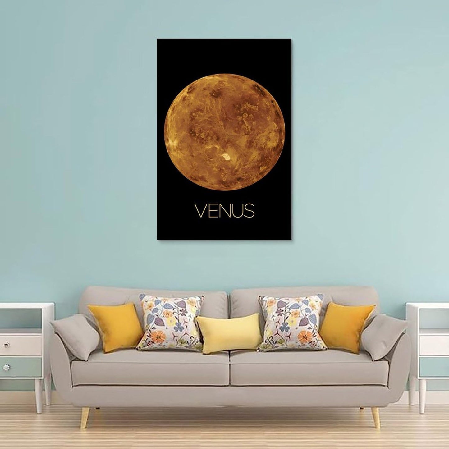 XIAOLOUTINYU Solar System Canvas Wall Art - Venus Planet Space Poster for Kids Room Bedroom Classroom, STEM Educational Astronomy Decor, Science Gift for Boys Girls Teens, 16x24 Inch Unframed