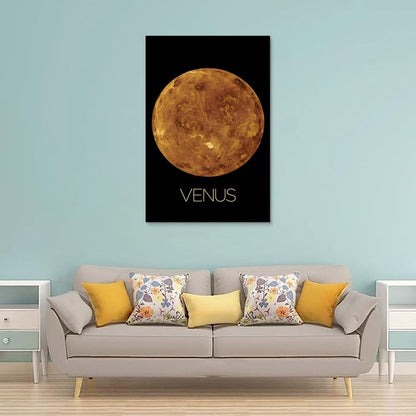 XIAOLOUTINYU Solar System Canvas Wall Art - Venus Planet Space Poster for Kids Room Bedroom Classroom, STEM Educational Astronomy Decor, Science Gift for Boys Girls Teens, 16x24 Inch Unframed