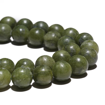 8mm Natural Taiwan Jade Gemstone Beads Polished Round Smooth Stone Beads for Bracelets Jewelry Making 15inch Loose Beads