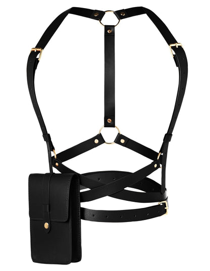 Scarlet Darkness Renaissance Costume Women Renaissance Belt Pouch Adjustable Waist Belt for Women Black