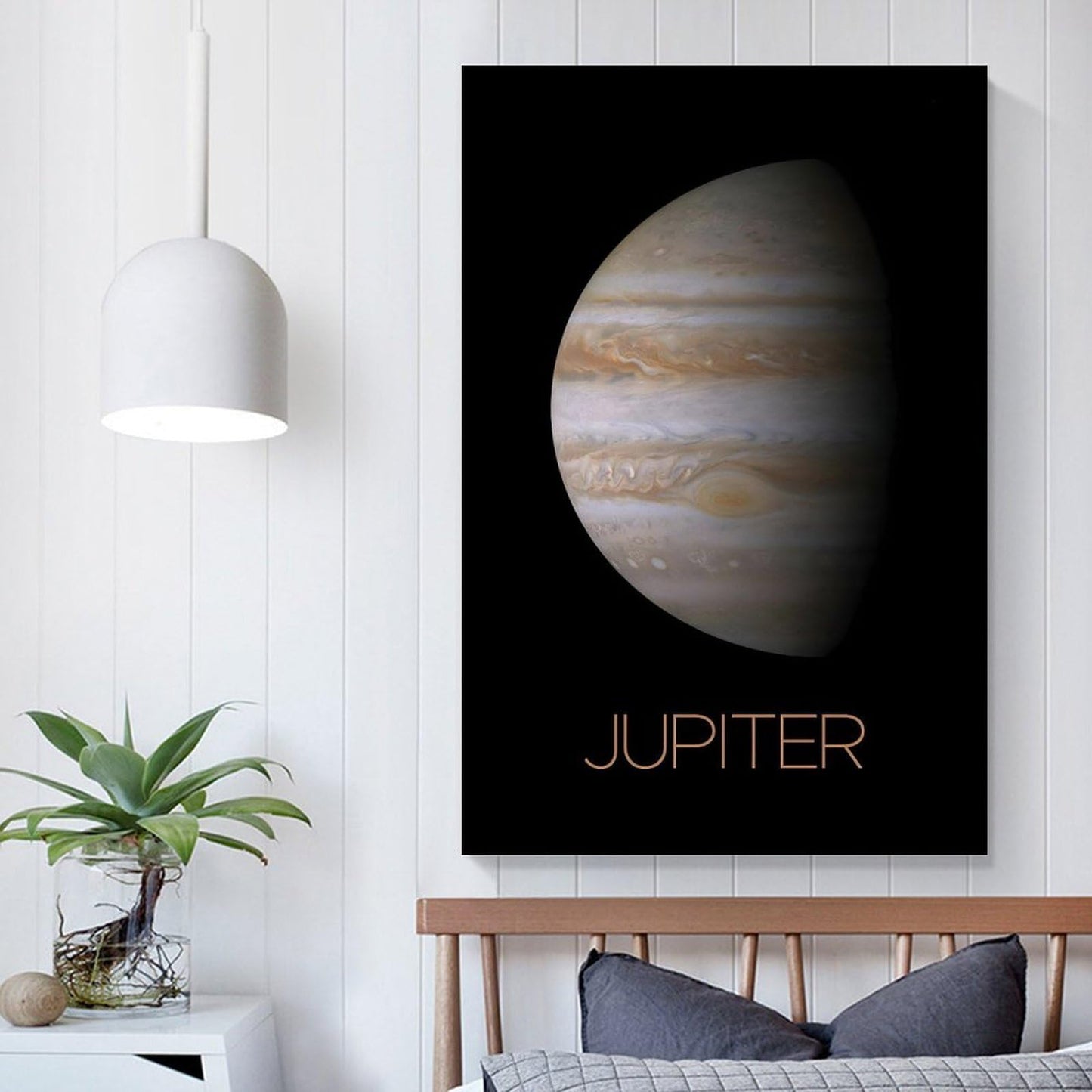 XIAOLOUTINYU Solar System Canvas Wall Art - Jupiter Planet Space Poster for Kids Room Bedroom Classroom, STEM Educational Astronomy Decor, Science Gift for Boys Girls Teens, 16x24 Inch Unframed
