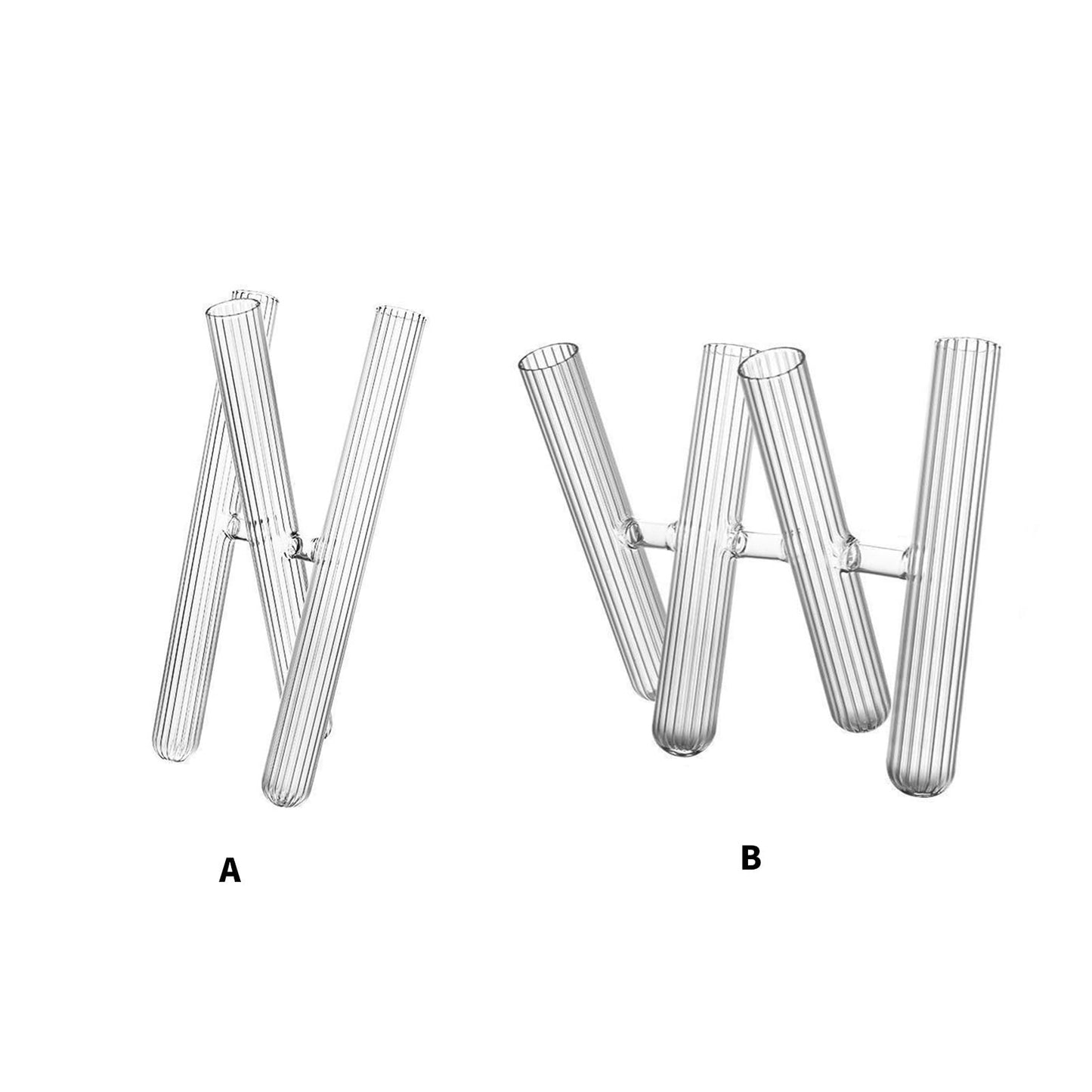 3/4 Striped Glass Test Tube Vases for Flowers Arrangements Plant Terrariums for Hydroponic Plant Holder Home Decors Floral Arrangement Vases