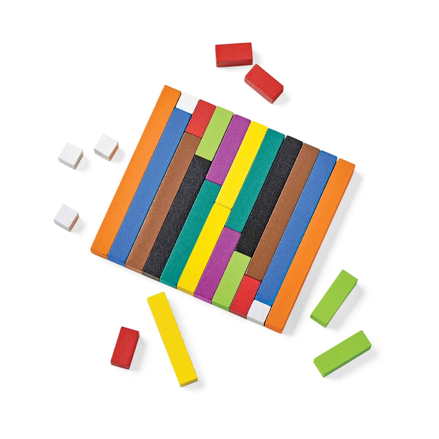 hand2mind Wood Cuisenaire Rods Individual Set, Fraction Bars, Montessori Number Rods, Counting Blocks, Math Manipulatives, Math Teacher Supplies, Kindergarten Homeschool Supplies (Set of 74)
