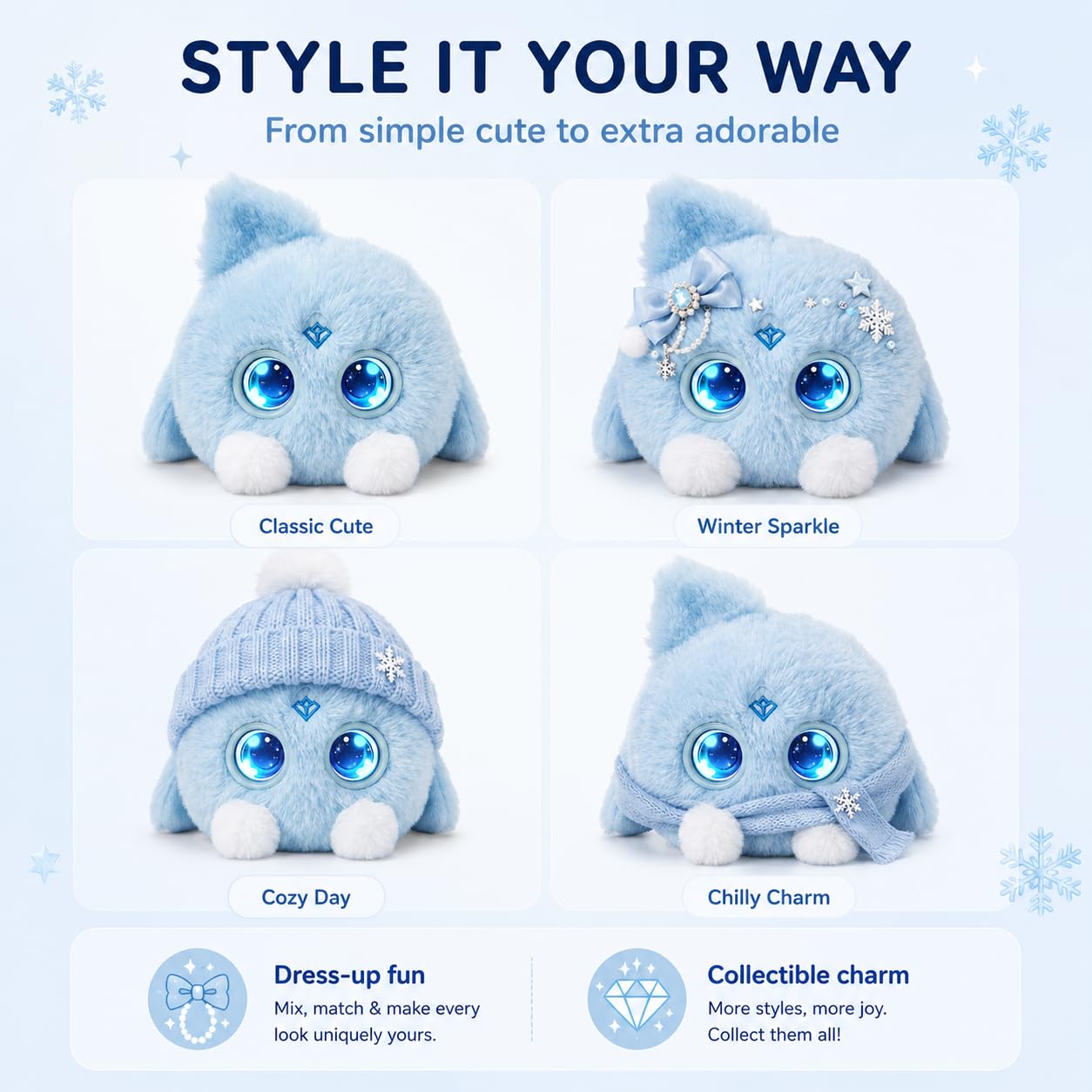 OKIVIVI AI Plush Companion, GPT-Powered Voice Chat Stuffed Toy with Conversation Memory, Expressive LED Eyes and Touch Response, Cute Stuffies Interactive AI Toys Gift for Teens