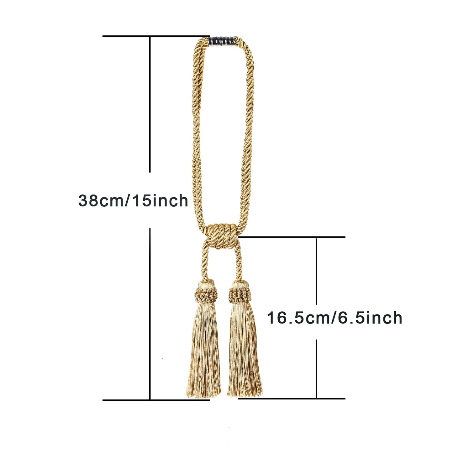 Fenghuangwu Magnetic Curtain Tiebacks Tassel Curtain Tieback Modern Handmade Tie Backs,Decorative Tassel Holdback for Draperies,Window Decor (Green, 2 Pack)