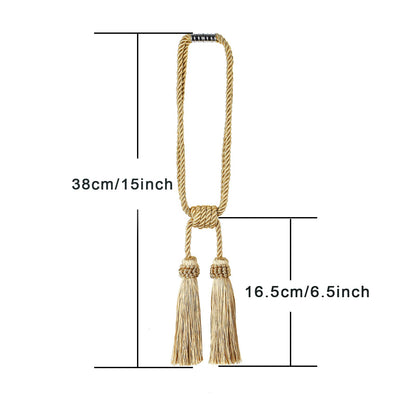 Fenghuangwu Magnetic Curtain Tiebacks Tassel Curtain Tieback Modern Handmade Tie Backs,Decorative Tassel Holdback for Draperies,Window Decor (Green, 2 Pack)