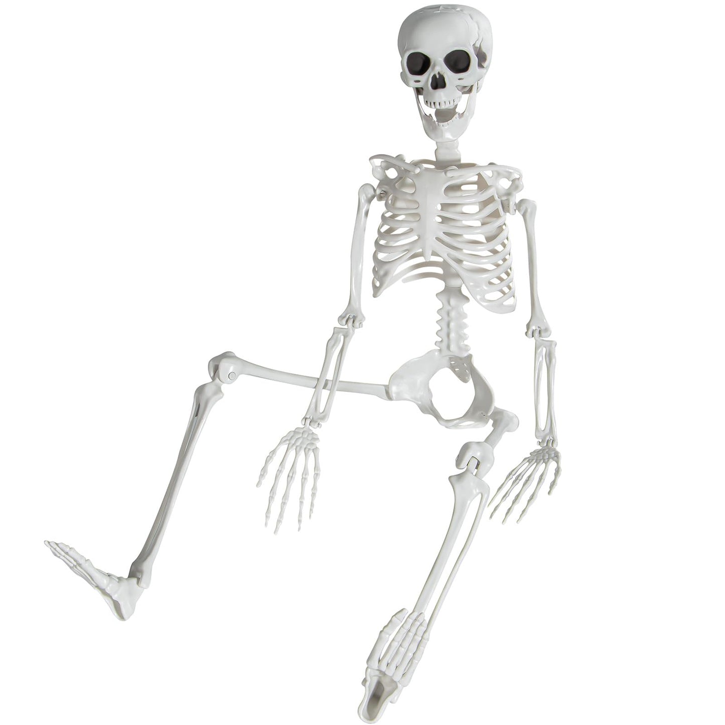 SUNREEK 3 ft Skeletons for Halloween, 36 inch Life Size Skeleton with Full Body Posable Joints, Halloween Plastic Skeleton for Outdoor Yard Patio Lawn Garden Haunted House Spooky Scene Decor (1)
