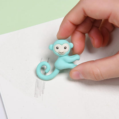32 Pcs Pencil Eraser Toppers for Kids, 3D Cute Monkey Pencil Top Erasers Cap Erasers