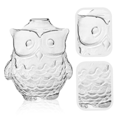 STOBAZA 2pcs Owl Shaped Glass Vase Hydroponic Flower Arrangement Holder 9x7.5x8.5cm Desktop Decorative Plant Terrarium for Home Office