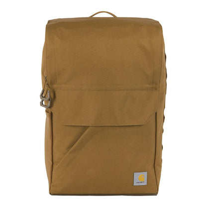 Carhartt 21L Top-Load Backpack, Durable Water Resistant Coated Canvas Base W/ 17" Laptop Sleeve, Carhartt Brown