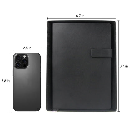 WETLOTE Soft Cover Leather Journal Notebook A5 Dotted 212 Pages 5x8.25 Inches with Strap Closure Travel Work School Writing Journaling Notebooks for Women Men Gift Box Packaging Black