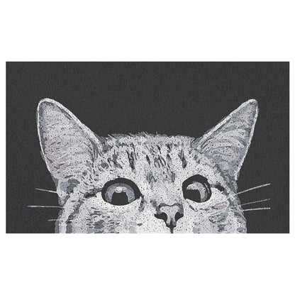 MR FANTASY Cat Door Welcome Mat - Outdoor Entrance, Durable Doormat for Indoors & Outdoors, High Traffic Areas, 17x29