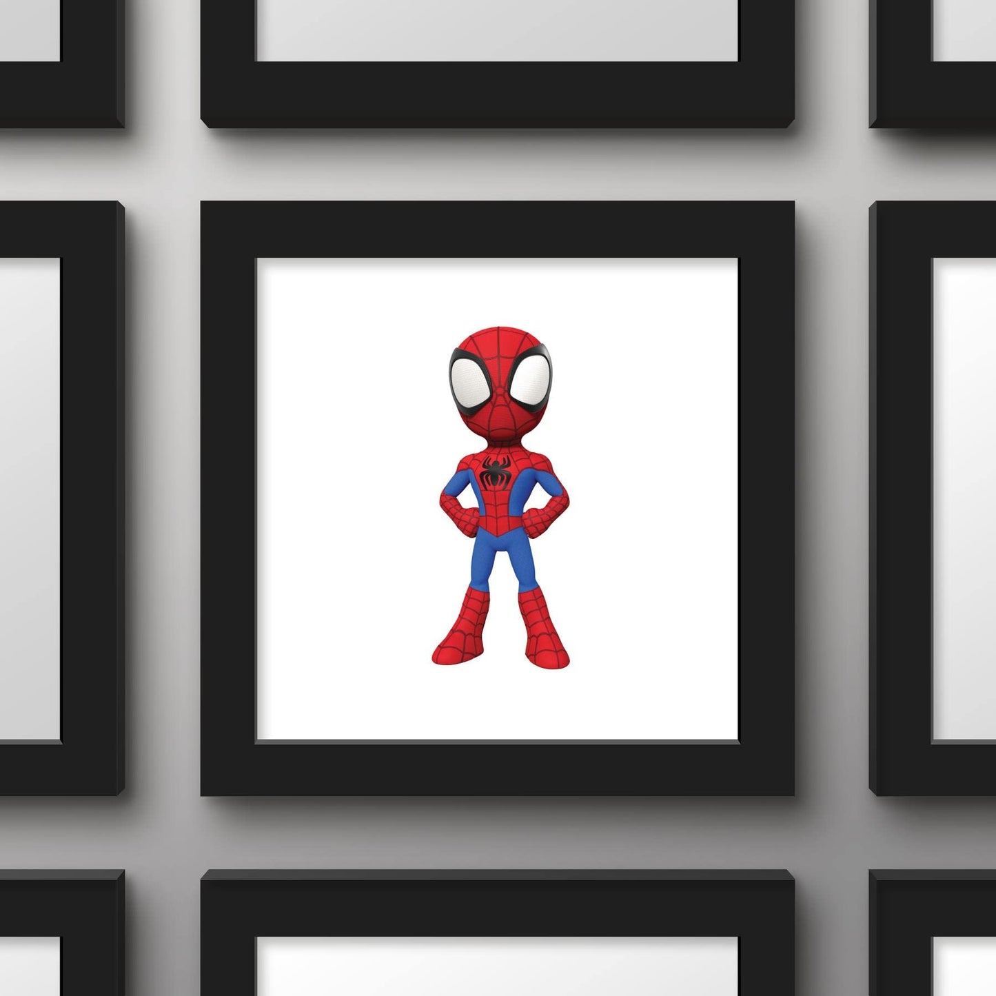 Gallery Pops Marvel Spidey And His Amazing Friends - Spider-Man Wall Art, Black Framed Version, 12'' x 12''